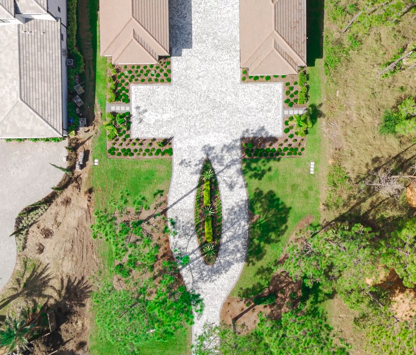 Landscaping professionals at work